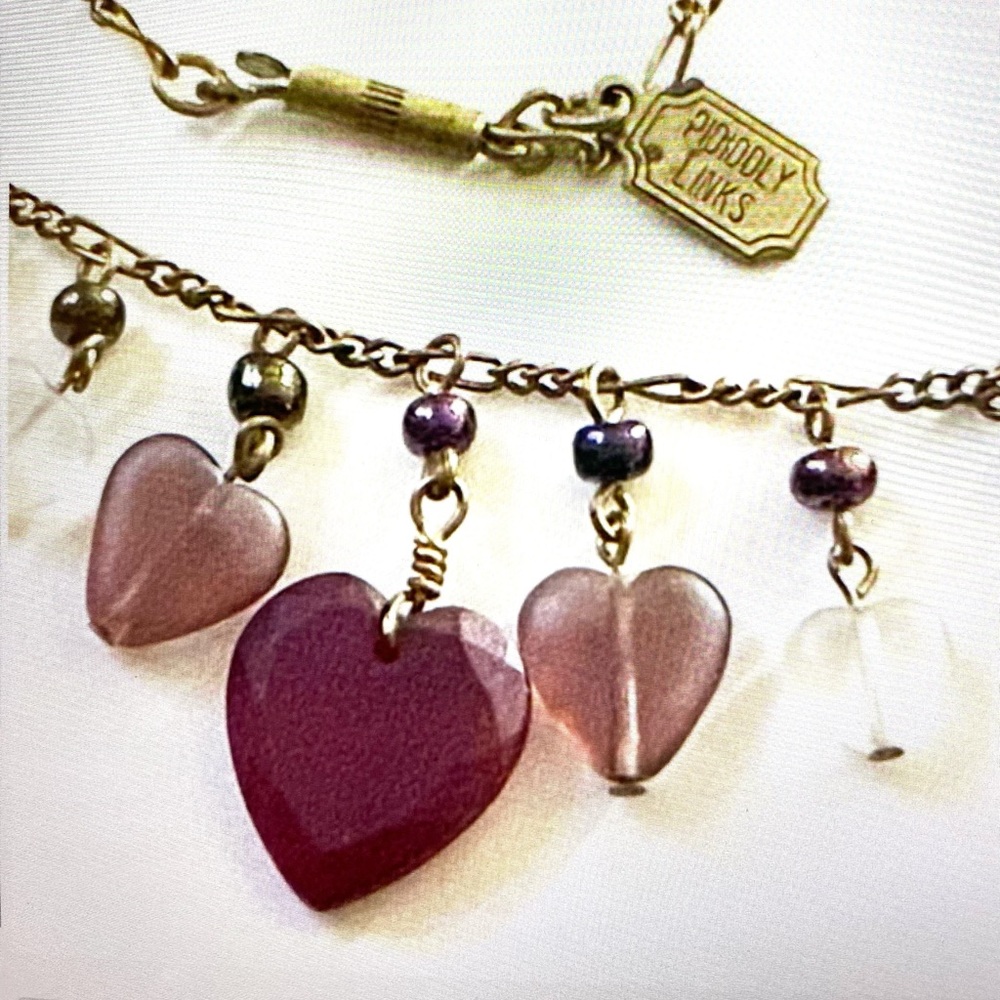 Vintage Pididdly Links Heart Charm Necklace - Picture 5 of 5